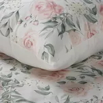 Pościel satynowa 220x200 SPRING 13 biała z wzorem pudrowych kwiatów róż z kolekcji Classic - 7