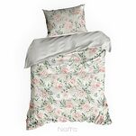 Pościel satynowa 220x200 SPRING 13 biała z wzorem pudrowych kwiatów róż z kolekcji Classic - 5