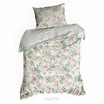 Pościel satynowa 220x200 SPRING 13 biała z wzorem pudrowych kwiatów róż z kolekcji Classic - 4