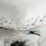 Pościel z satyny 140x200 PREMIUM 22 biała z wzorem szarobeżowych kwiatów z kolekcji Premium - 3