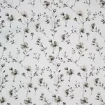 Pościel z satyny 140x200 PREMIUM 22 biała z wzorem szarobeżowych kwiatów z kolekcji Premium - 2