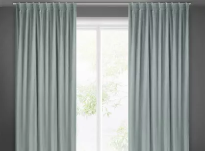 Zasłona na taśmie flex 140x300 MADLEN welwetowa jednokolorowa srebrna