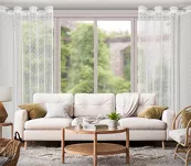 Firana na przelotkach 140x250 ELLISSA biała o strukturze siatki - 8