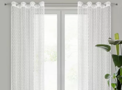 Firana na przelotkach 140x250 ELLISSA biała o strukturze siatki