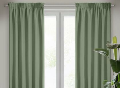 Zasłona na taśmie 140x270 RITA jednokolorowa oliwkowa z miękkiej tkaniny