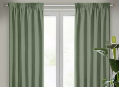 Zasłona na taśmie 140x270 RITA jednokolorowa oliwkowa z miękkiej tkaniny