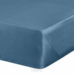 Prześcieradło satyna bawełniana bez gumki NOVA 1 granatowe 220x210 - 3