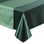 Obrus 140x220 GLAMO zielony z bieżnikiem 33x220 połyskującym złotą nicią - 3