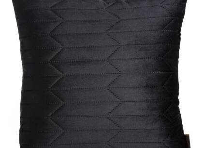 Poszewka welwetowa 45x45 Sofia 1 czarna pikowana w geometryczny wzór
