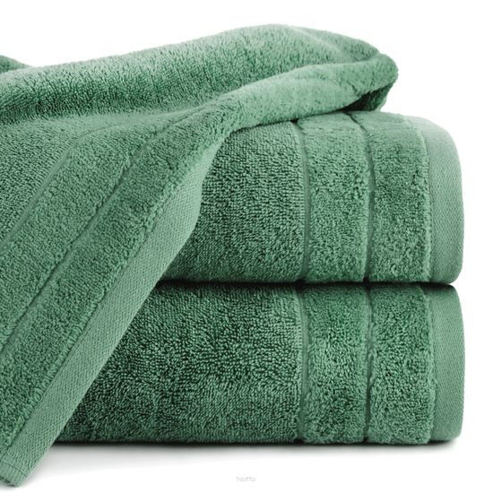 Ręcznik bawełniany 50x90 DAMLA zielony gładki z subtelną bordiurą