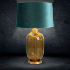 Lampa stołowa 40x69 MUSA 1 turkusowa złota z welwetowym abażurem Limited Collection