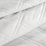 Narzuta welwetowa 170x210 LUIZ 8 biała pikowana hot press w wyrazisty geometryczny wzór - 2