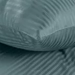 Pościel satynowa 220x200 VERA jednokolorowa gładka morska w prążki - 3