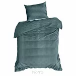 Pościel satynowa 220x200 VERA jednokolorowa gładka morska w prążki - 6
