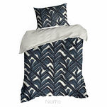 Pościel satynowa 160x200 SPRING 61 ciemny granat z wzorem geometrycznym z kolekcji Classic - 5