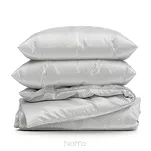 Pościel satynowa 140x200 SPRING 88 jasny szary z motywem geometrycznym z kolekcji Classic - 5