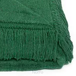 Koc bawełniany 150x200 0293-11 leaf ciemna zieleń gładki wykończony taśmą - 2