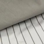 Pościel satynowa 160x200 RAYA biała stalowa w paseczki - 3