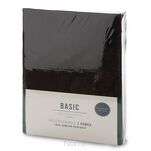 Prześcieradło z bawełny renforce z gumką 180x200 czarne BASIC - 5