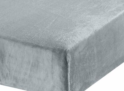 Prześcieradło z polaru FLANO z gumką srebrne 220x200 puszyste