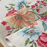 Nakładka gobelinowa 100x100 1413 naturalna z nadrukiem kolorowych kwiatów - 3