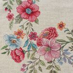 Nakładka gobelinowa 100x100 1413 naturalna z nadrukiem kolorowych kwiatów - 2