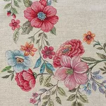 Nakładka gobelinowa 100x100 1413 naturalna z nadrukiem kolorowych kwiatów - 4