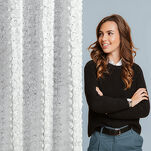 Firana na przelotkach 140x250 ROSES 6 Eva Minge biała z szyfonu aplikacja róż 3D - 9