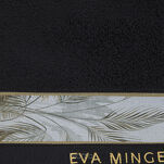 Ręcznik 30x50 EVA 17 Eva Minge czarny zdobiony bordiurą z botanicznym wzorem w liście z kolekcji Premium 500 g/m2 - 2