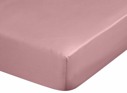 Prześcieradło z satyny bawełnianej z gumką DINA pudrowe 160x200 z kolekcji Diva Line