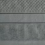 Ręcznik bawełniany 100x150 JESSI stalowy z fakturą krateczki i gładką welurową bordiurą - 3