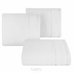 Ręcznik 30x50 FRIDA biały z fakturą kosteczki i szeroką welurową bordiurą 500 g/m2 - 5