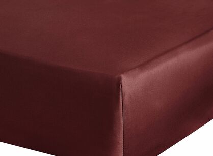Prześcieradło z satyny bawełnianej z gumką NOVA 3 burgundowe 160x200