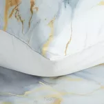 Pościel z mikrowłókna 140x200 VERANO 12 biała stalowa złoty wzór marmurkowy Design 91 - 2