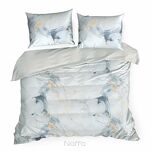 Pościel z mikrowłókna 140x200 VERANO 12 biała stalowa złoty wzór marmurkowy Design 91 - 7