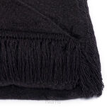Koc bawełniany 150x200 0293-34 czarny gładki z frędzlami - 2
