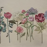 Bieżnik gobelinowy 50x110 1242 naturalny z wzorem kwiatów - 3