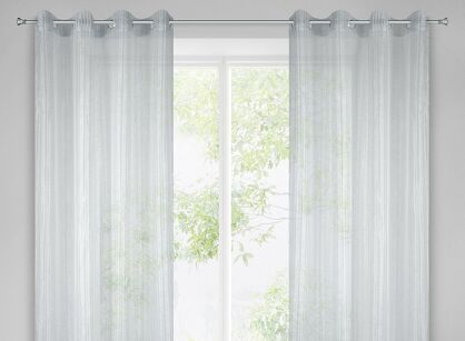 Firana na przelotkach 140x250 TAMARA srebrna o strukturze drobnej siateczki