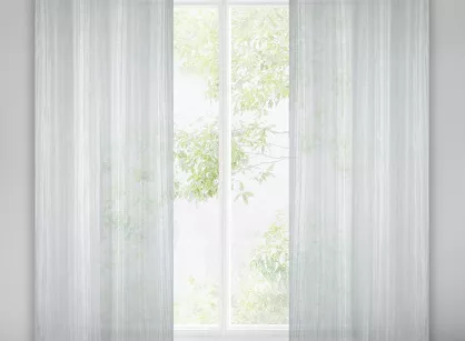 Firana gotowa na przelotkach 140x250 TAMARA srebrna o strukturze drobnej siateczki