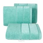 Ręcznik 30x50 MARI miętowy z welurową bordiurą w pasy 500 g/m2 - 4