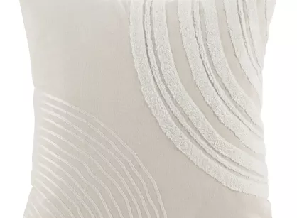 Poszewka bawełniana 45x45 ALLY naturalna o strukturze lnu z haftem