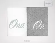 Komplet Ręczników 2x50x90 ON ONA białe popielate - 3