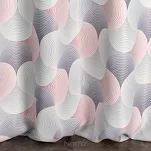 Zasłona na przelotkach 140x250 ASETA zaciemniająca srebrna z geometrycznym różowym wzorem - 7