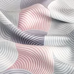 Zasłona na przelotkach 140x250 ASETA zaciemniająca srebrna z geometrycznym różowym wzorem - 3