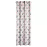 Zasłona na przelotkach 140x250 ASETA zaciemniająca srebrna z geometrycznym różowym wzorem - 10