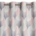 Zasłona na przelotkach 140x250 ASETA zaciemniająca srebrna z geometrycznym różowym wzorem - 4