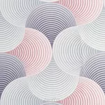 Zasłona na przelotkach 140x250 ASETA zaciemniająca srebrna z geometrycznym różowym wzorem - 2