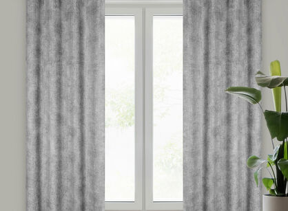 Zasłona na przelotkach 135x250 ALETA popielata jednokolorowa z szenilu