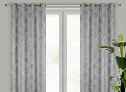 Zasłona na przelotkach 135x250 ALETA popielata jednokolorowa z szenilu