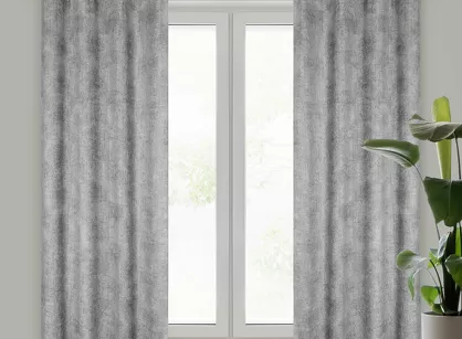 Zasłona gotowa na przelotkach 135x250 ALETA popielata jednokolorowa z szenilu